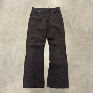 Y2K Carbon Black Corduroy Low Rise Baggy Bootcut Pants